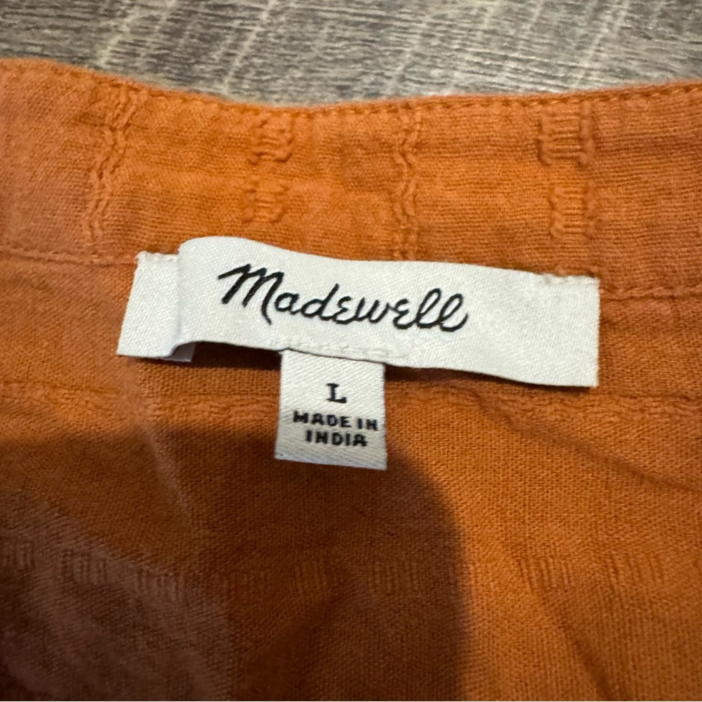 Madewell Orange Short Sleeve Blouse - Picture 3 of 5